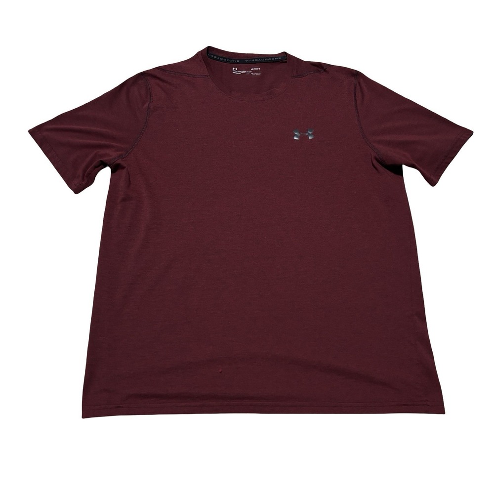 Under Armour Threadborne Men's T Shirt Red Loose Fit Size Large 22 x 27‎